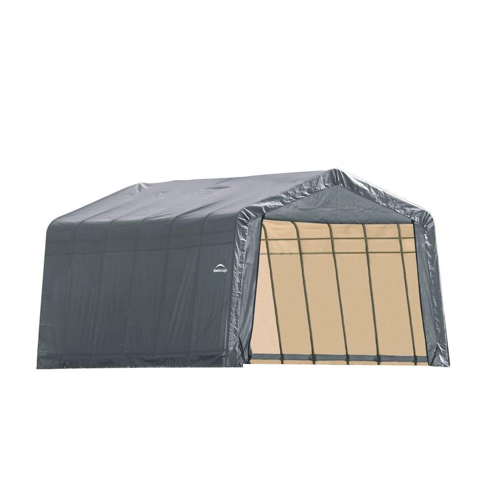 ShelterLogic 13 ft. x 28 ft. x 10 ft. Peak Style Shelter with Grey