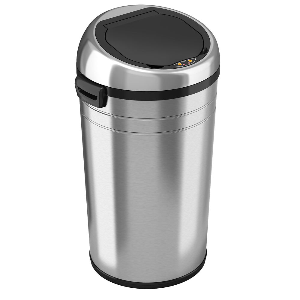 iTouchless 87L Large Commercial Trash Can in Stainless Steel with