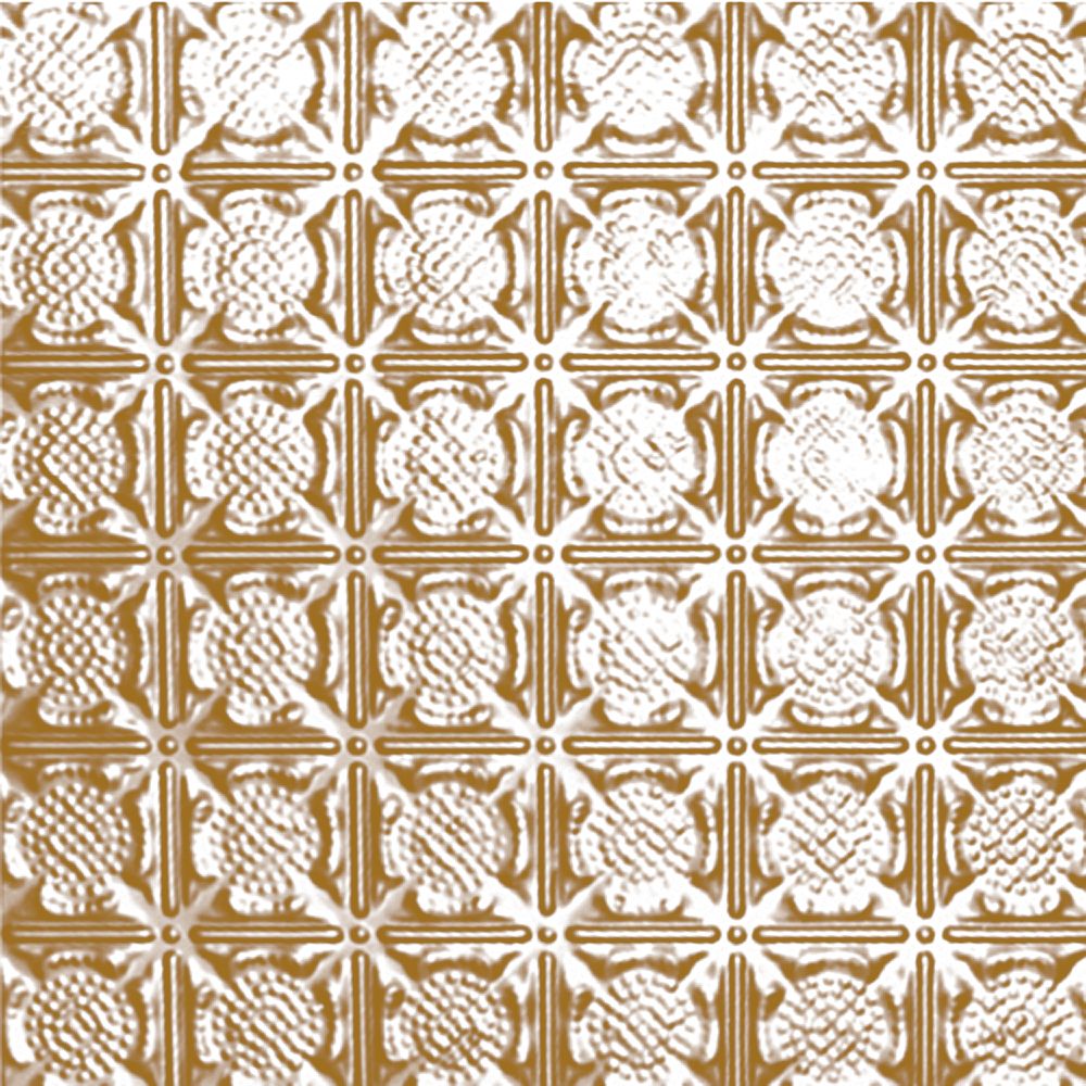 Shanko 2 Feet X 4 Feet Brass Plated Steel Nail Up Ceiling Tile