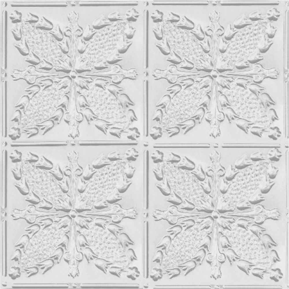 Shanko 2 Feet x 4 Feet White Finish Steel NailUp Ceiling Tile Design