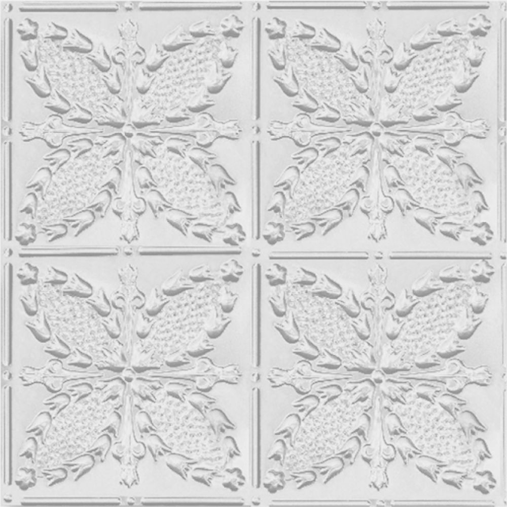 2 Feet X 4 Feet White Finish Steel Nail Up Ceiling Tile Design Repeat Every 12 Inches