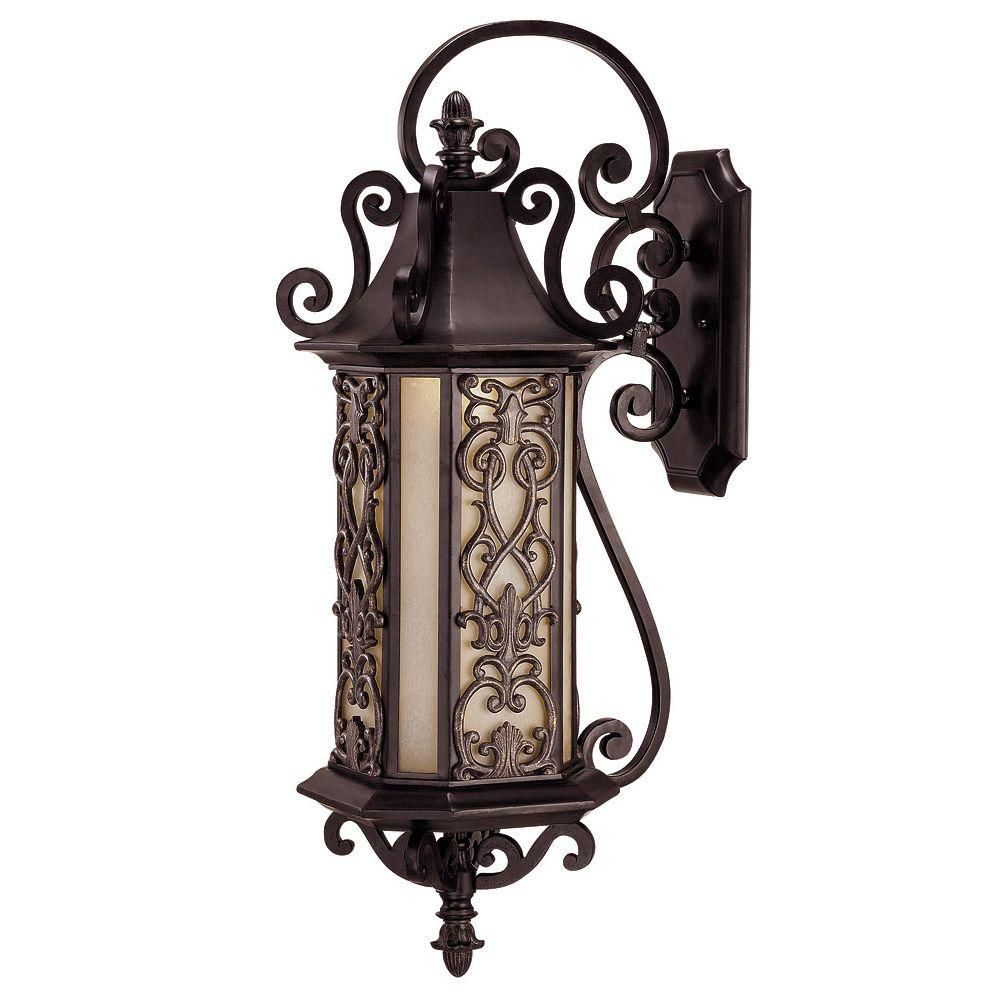 Illumine Satin 6 Light Black Halogen Outdoor Wall Mount With