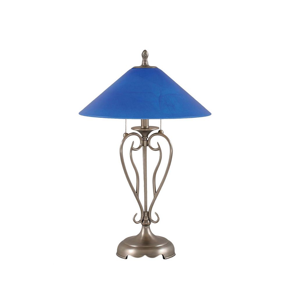 Filament Design Concord 16 En Nickel Brosse Lampe De Table A Incandescence Avec Un Bleu It Home Depot Canada