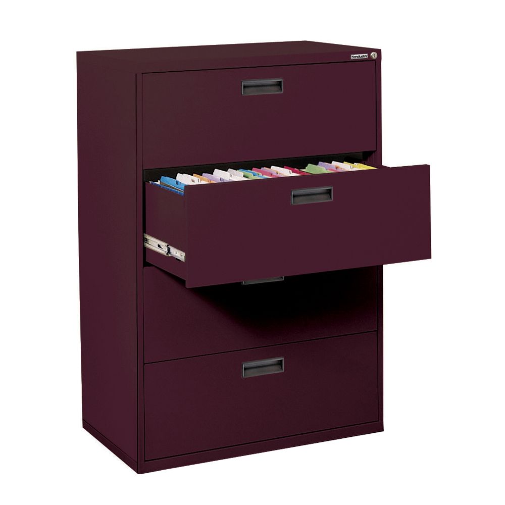 Red 4 Drawer Filing Cabinet