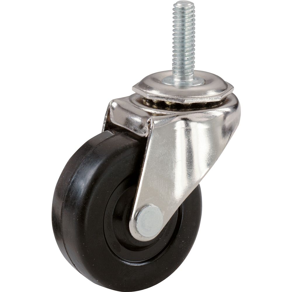 Everbilt 2 inch Stem Caster, Soft Rubber Wheel, 3/8 inch Stem Diameter