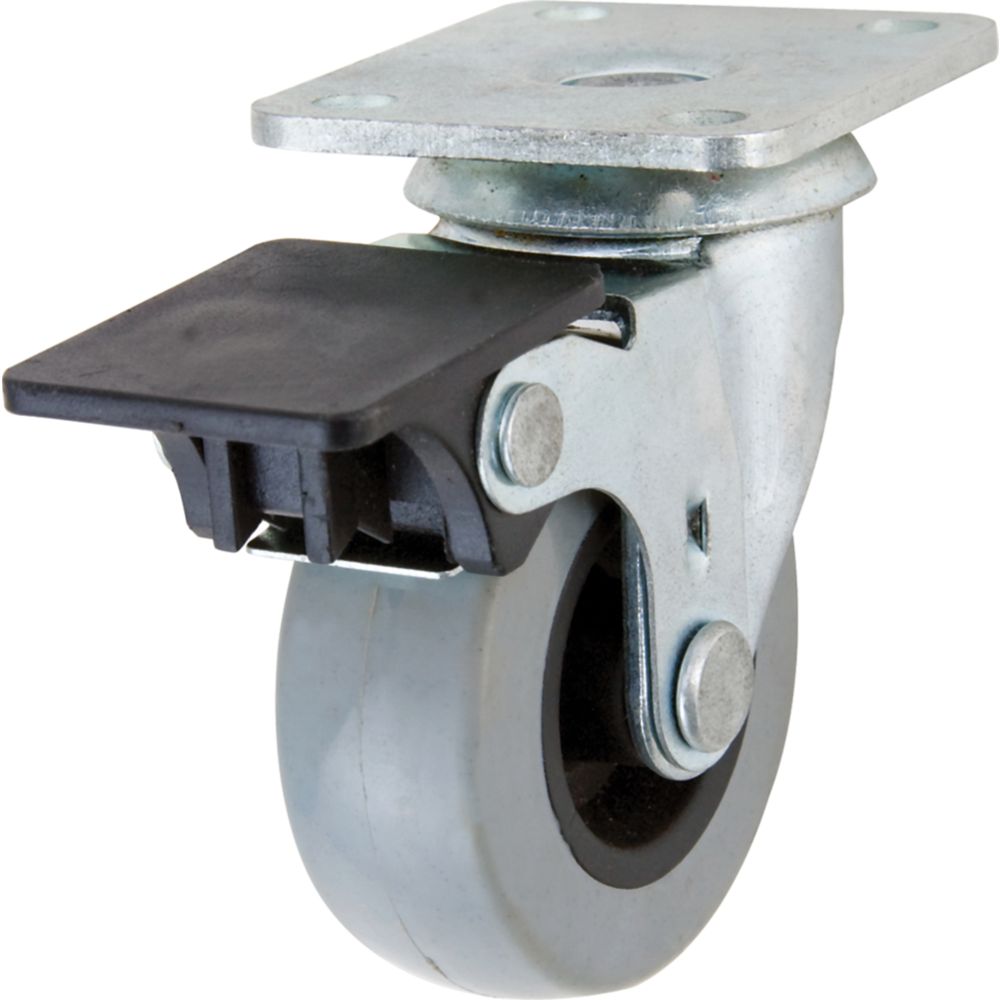 Everbilt 2 inch TPR Swivel Caster with 88 lb. Load Rating and Brake