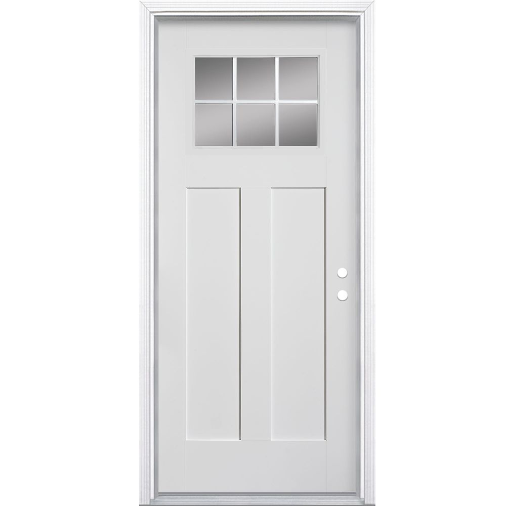 Masonite 36 Inch X 4 9 16 Inch Craftsman 6 Lite Fibreglass Smooth