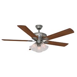 Calibre 48 Inch Brushed Nickel Ceiling Fan With Flat Opal Glass
