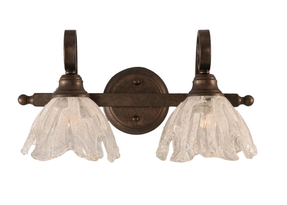 Filament Design Concord 2 Light Wall Bronze Incandescent Bath Vanities with a Clear Crystal ...