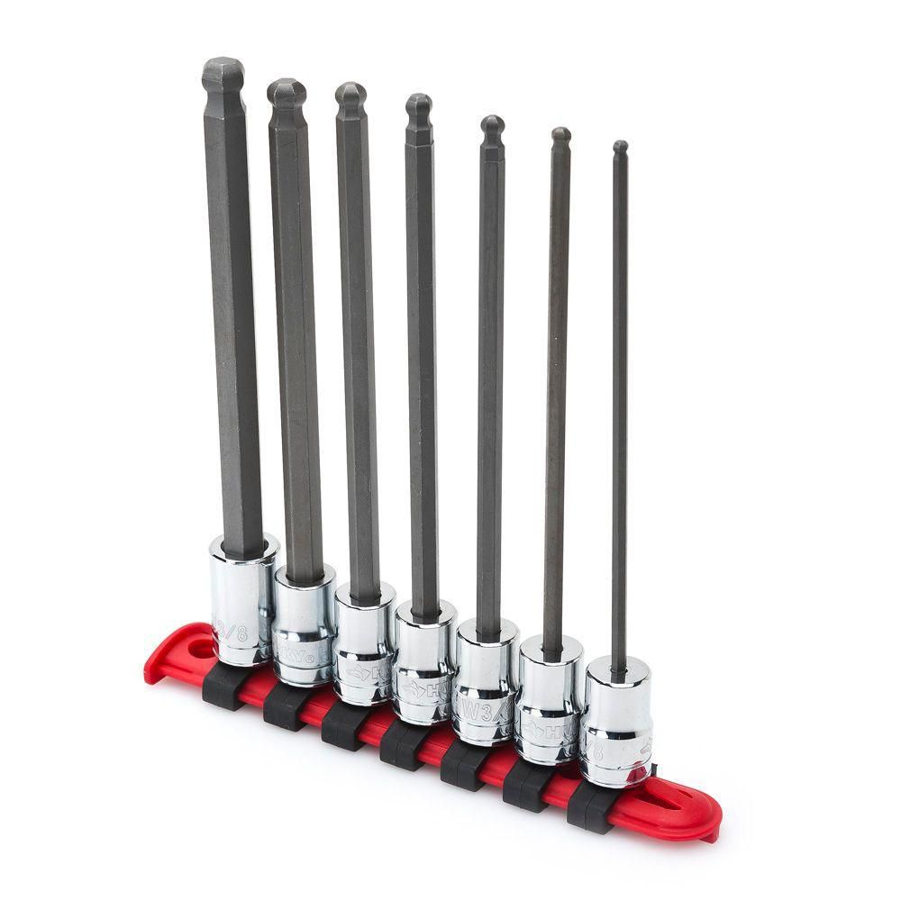 HUSKY 7-Piece 3/8 Inch Drive Sae Long Ball Hex Bit Socket Set | The ...