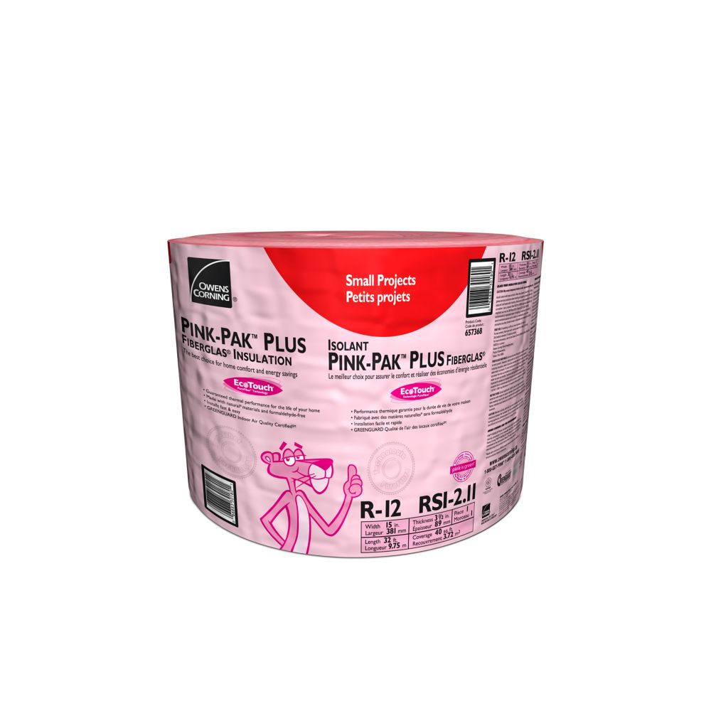 Owens Corning R-12 PINK-PAK PLUS EcoTouch PINK FIBERGLAS Insulation ...