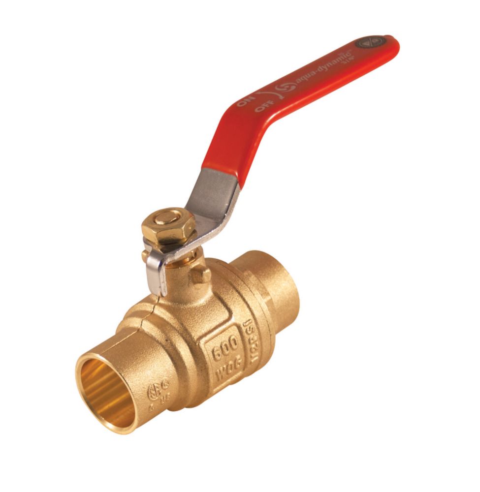 AquaDynamic Ball Valve 3/4 Inch Solder Full Port Lead Free The Home
