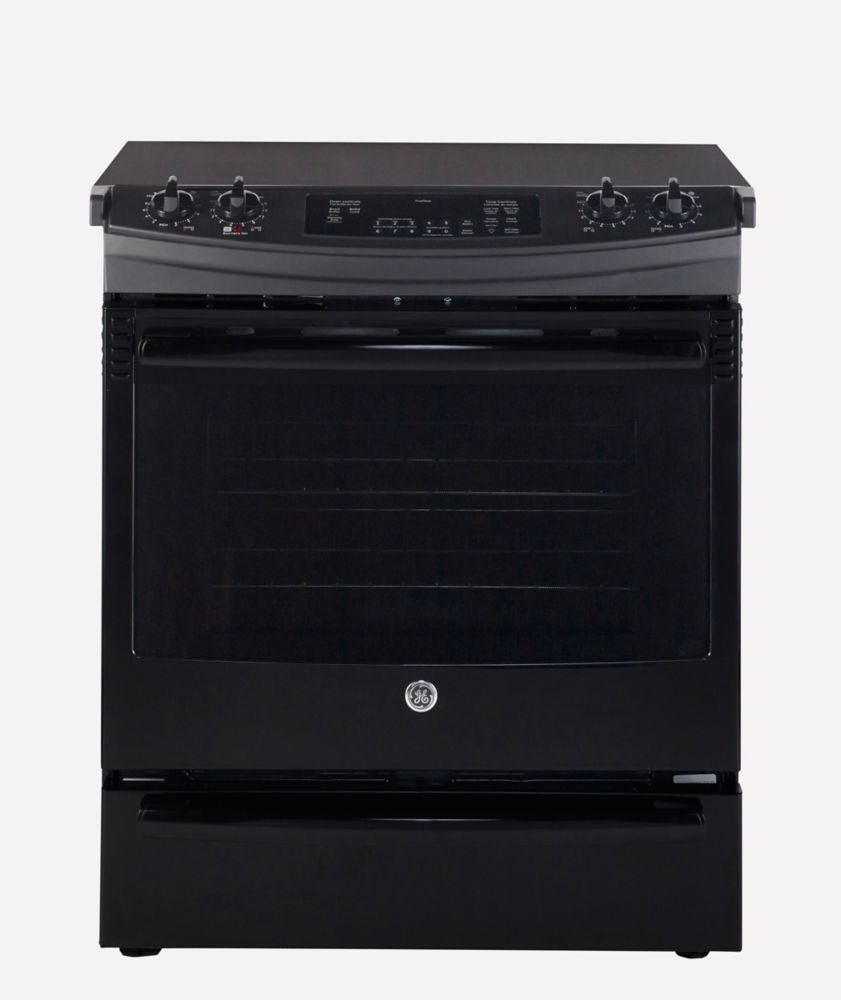 GE 5.2 cu. ft. Slidein CleanDesign Electric Range in Black The Home
