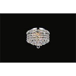 10-inch Round Flushmount Chandelier Light Fixture in Polished Gold