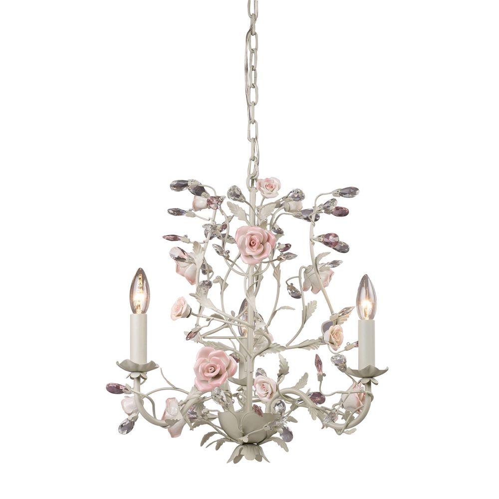 3 Light Ceiling Mount Cream Chandelier 3 Light Ceiling Mount Cream Chandelier