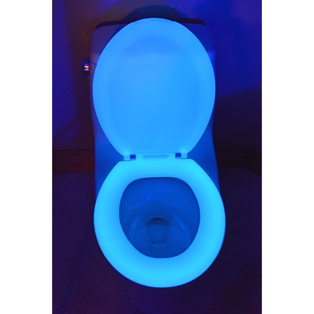 Night Glow 200 Round Glow in the Dark Toilet Seat in Blue The Home