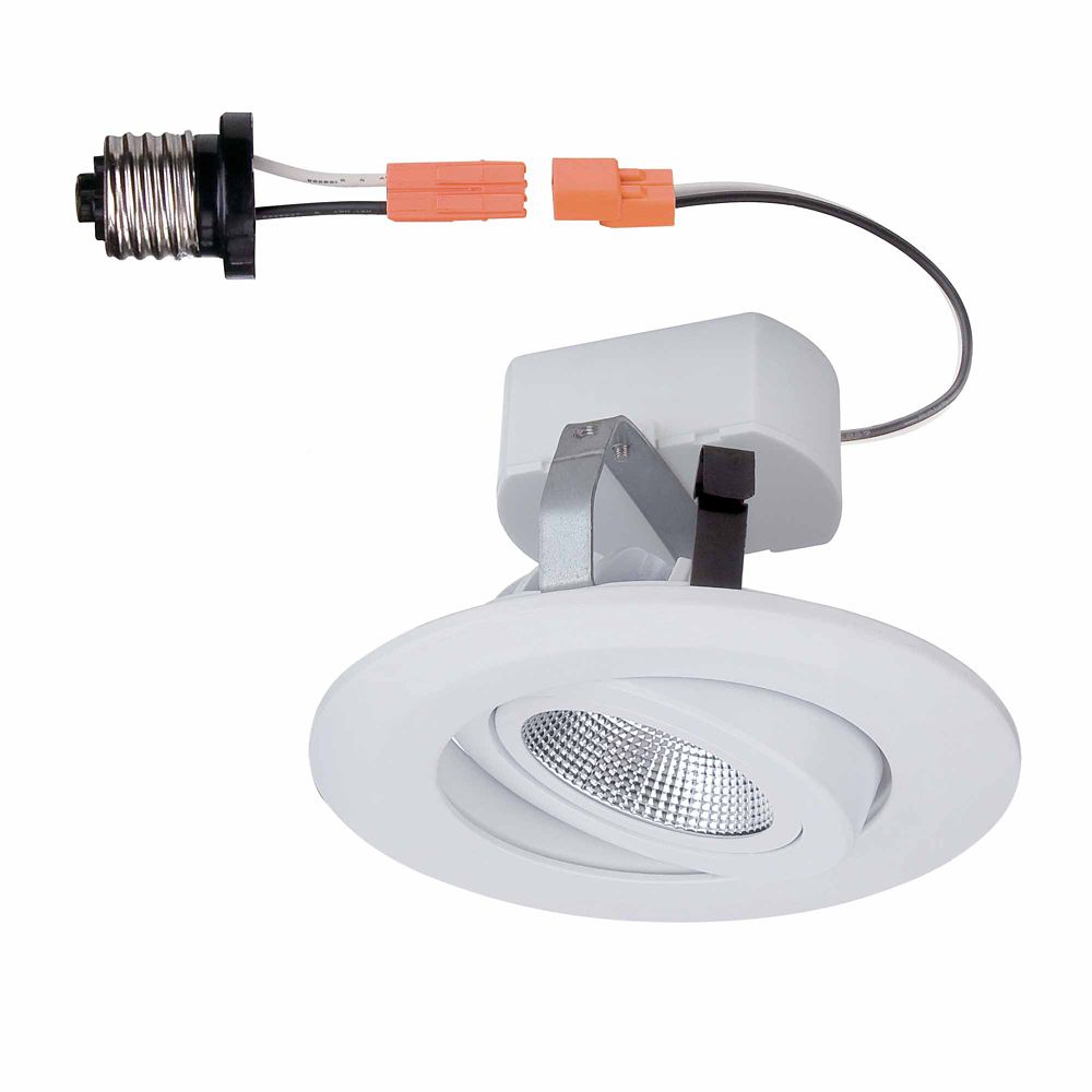 Commercial Electric 4inch Integrated LED Recessed Gimbal Trim in White ENERGY STAR® The