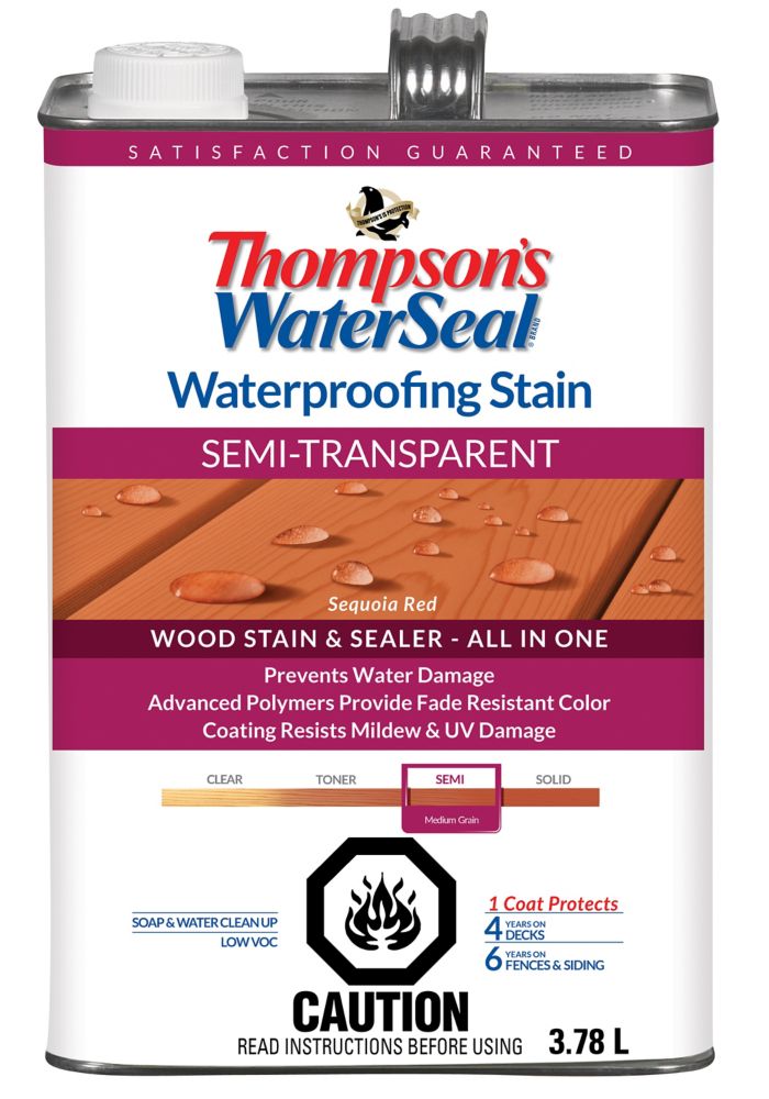 stain thompson cedar solid semi woodland acorn brown water seal waterseal sequoia waterproofing wood transparent colour harvest depot exterior fences