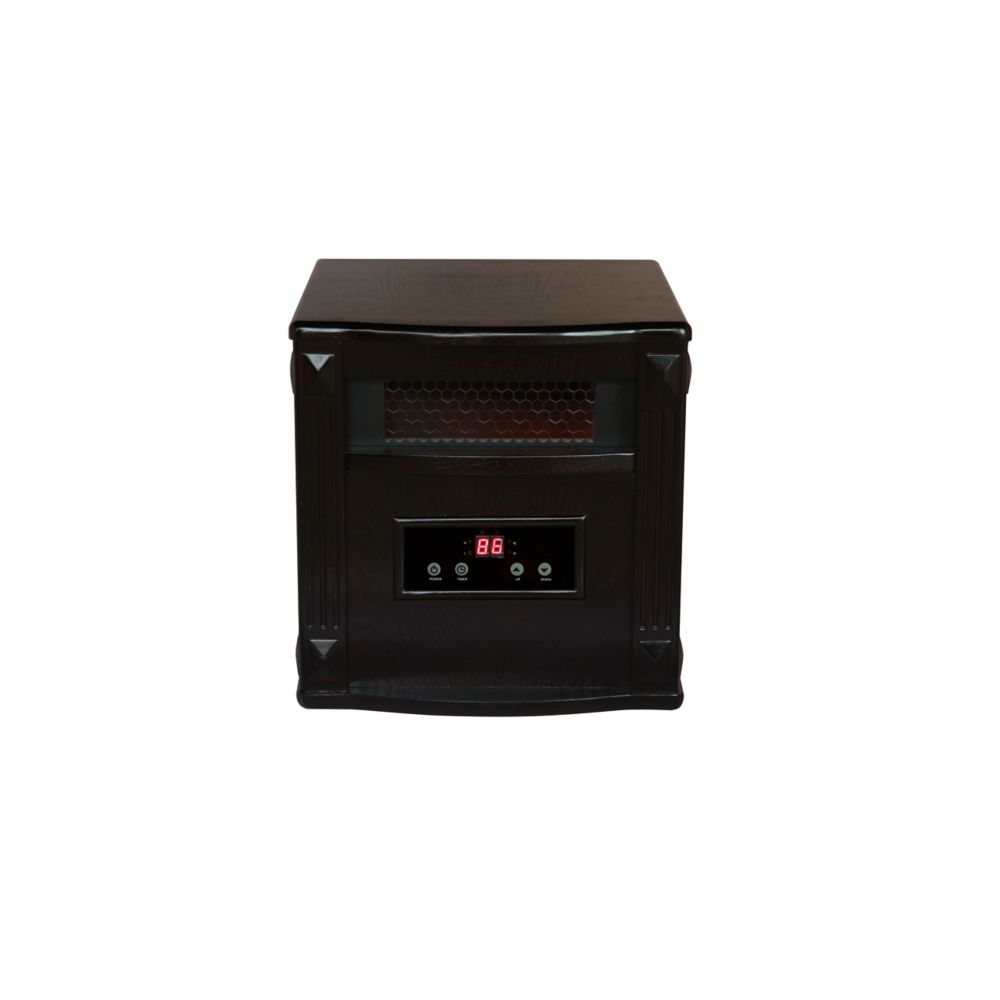 Comfort Furnace CF0033WE 1500W, 4 Infrared Heating Elements, Heats 1,000 Sq. ft. Espresso The