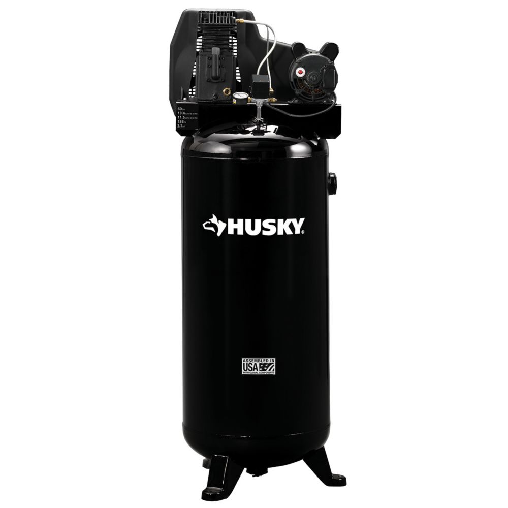 HUSKY Husky 60 Gallon Belt Drive Oil Lube Air Compressor | The Home ...