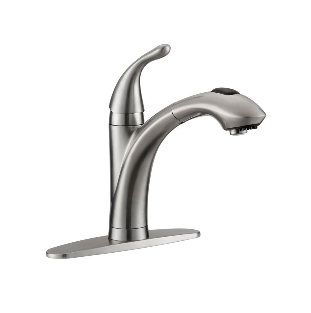 GLACIER BAY Keelia Single Handle Pull-Out Kitchen Faucet ...