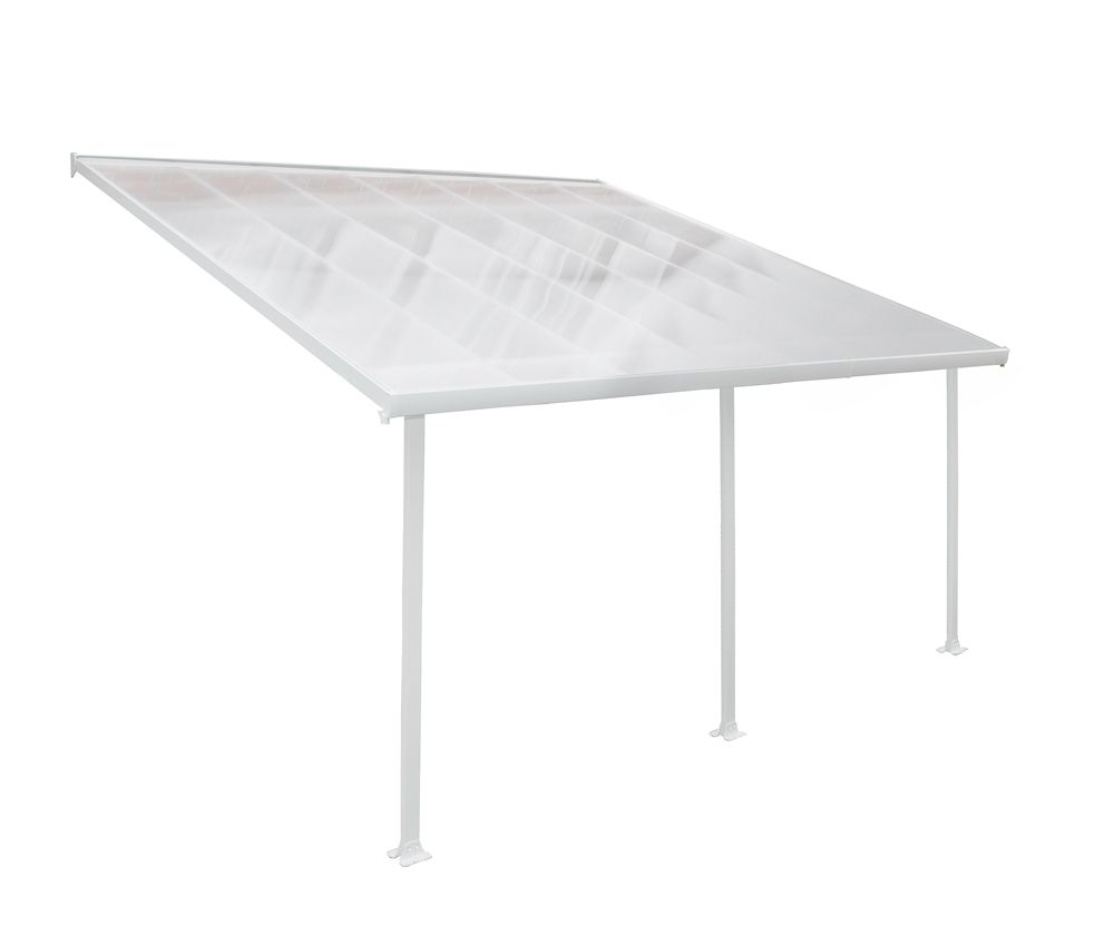 Palram 13 ft. x 14 ft. Feria Patio Cover in White The Home Depot Canada