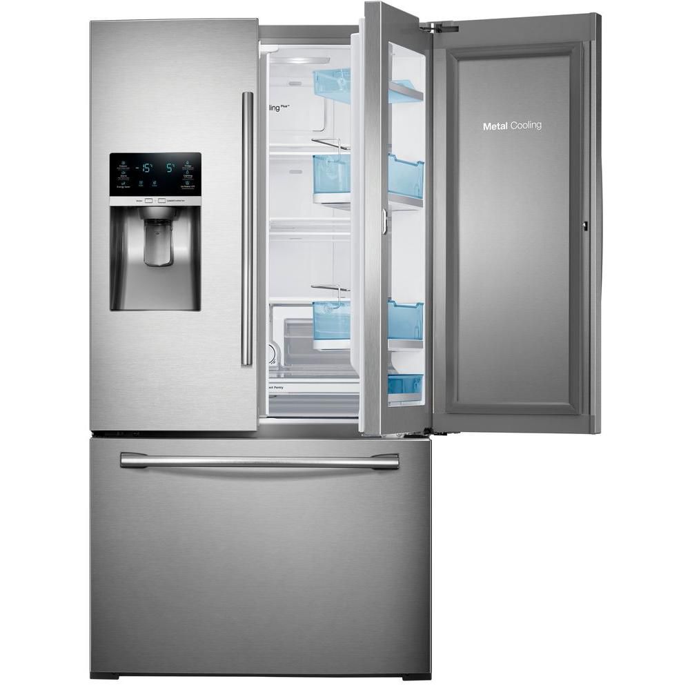 Samsung 28 15 Cu Ft 4 Door French Door Refrigerator In Stainless Steel ...