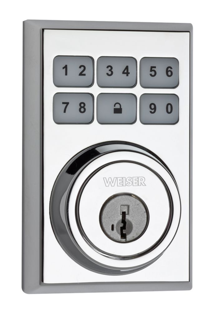 Weiser SmartCode Polished Chrome Keyless Entry Contemporary Electronic