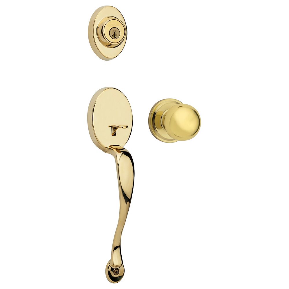 Weiser Augusta Single Cylinder Polished Brass Handle Set with ...