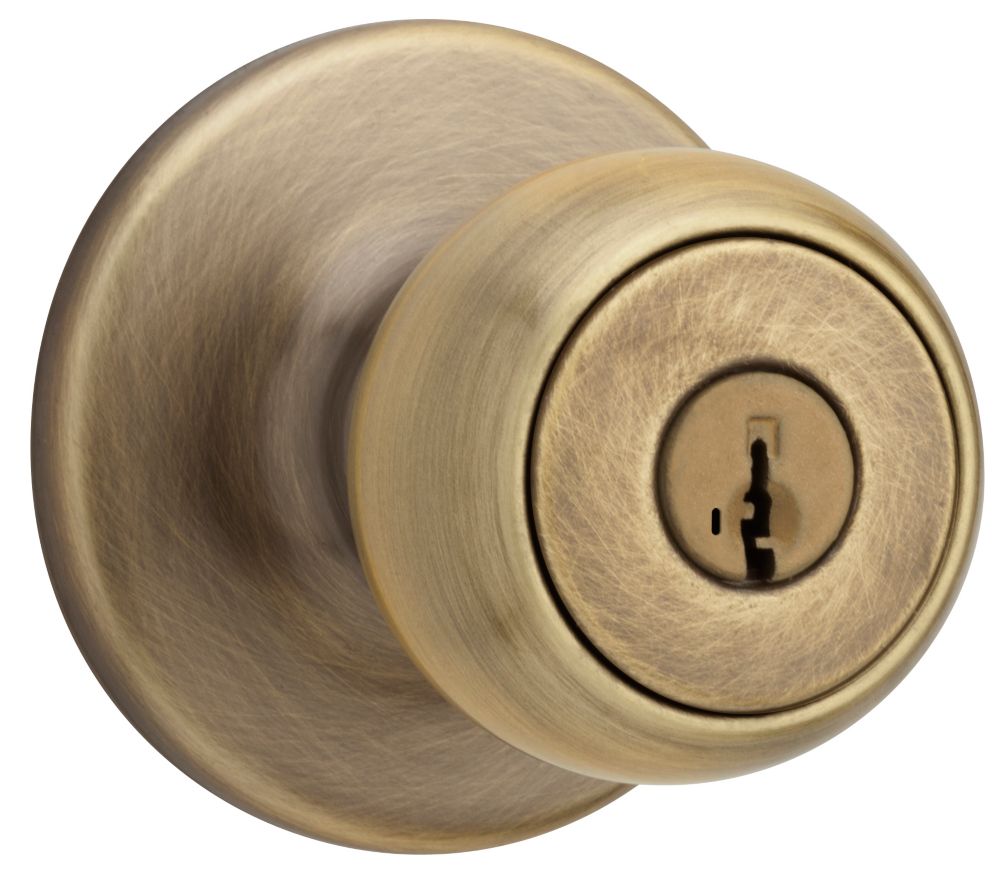 Weiser Fairfax Antique Brass Entry Knob The Home Depot Canada
