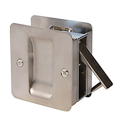 1030 Square Satin Nickel Pocket Door Passage Lock