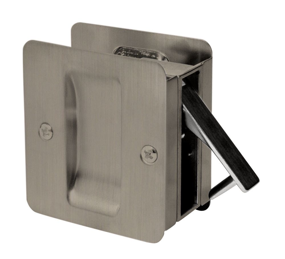 1030 Square Antique Nickel Pocket Door Passage Lock