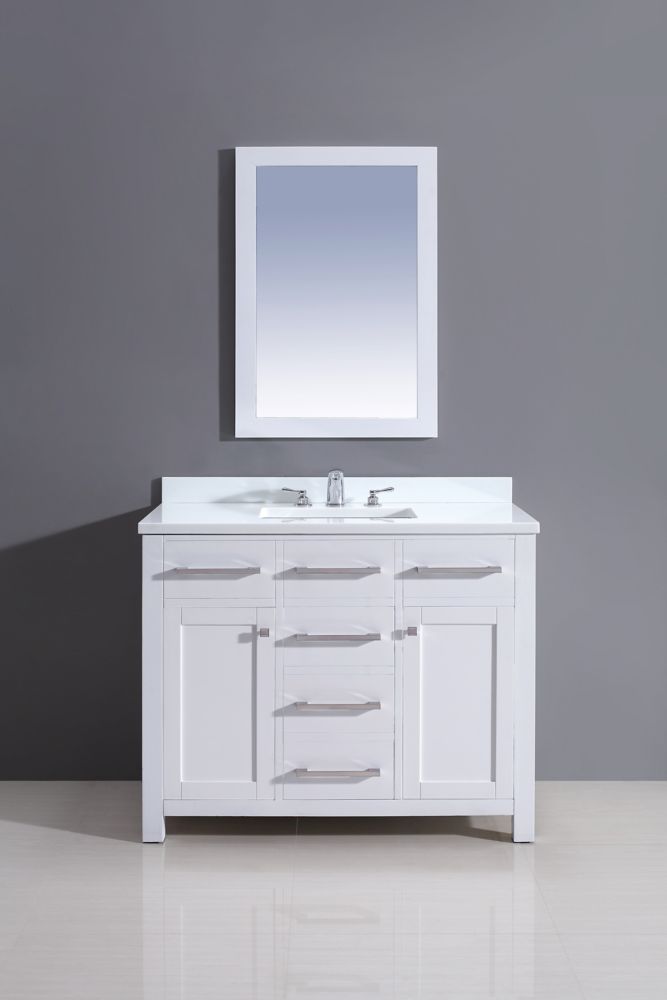 Jade Bath Courtyard Rialto White Vanity 42 Inch x 34.5 ...