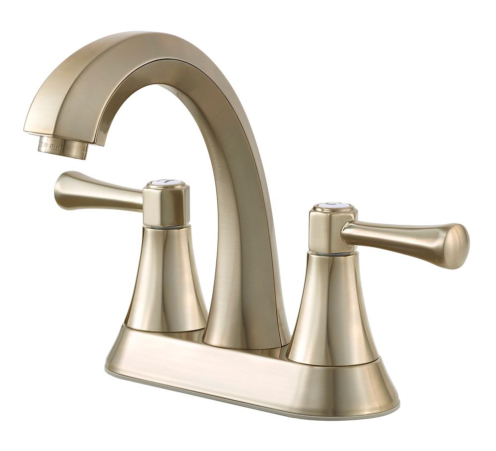 Pfister Alta Centerset (4inch) 2Handle High Arc Bathroom Faucet in Brushed Nickel with L