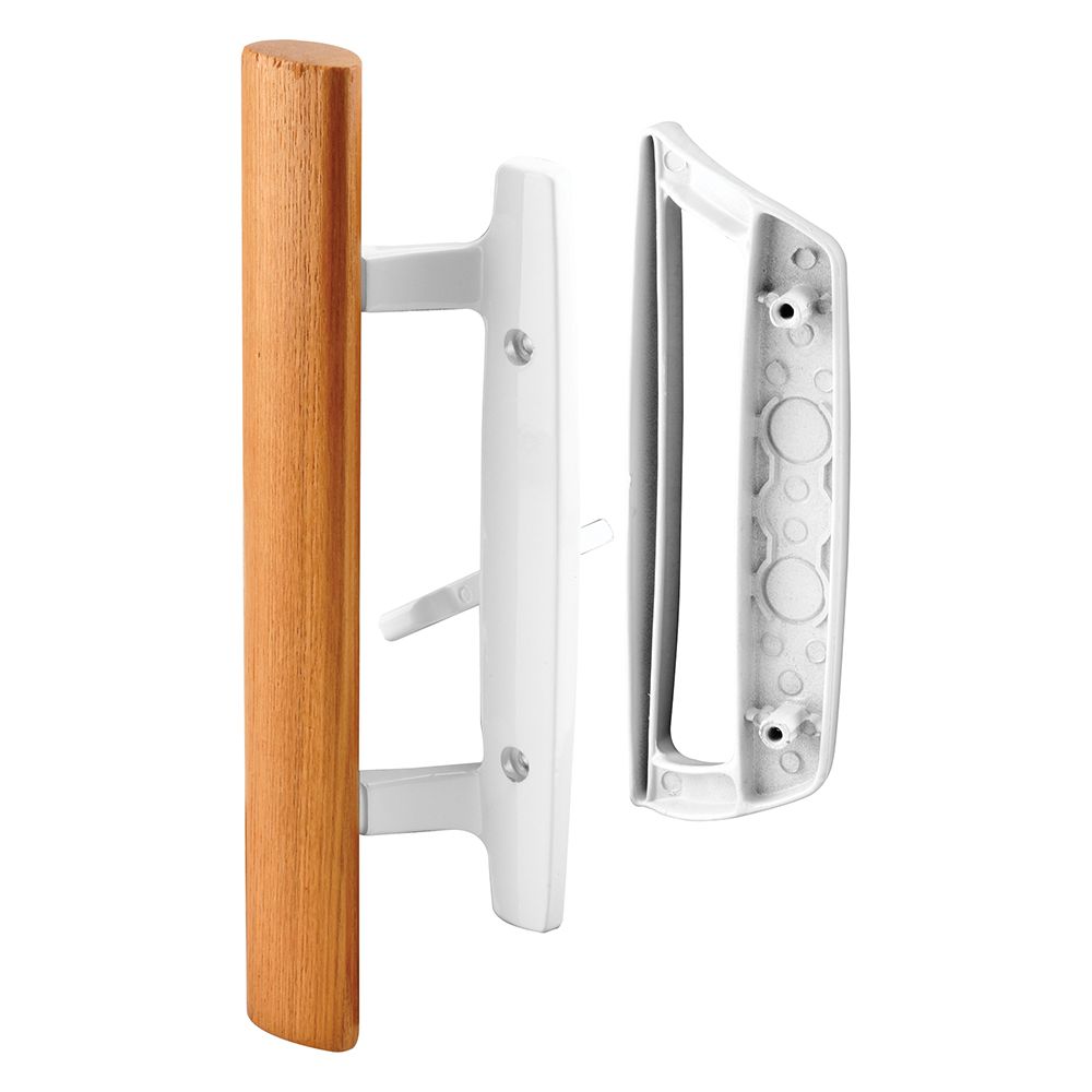 Sliding Glass Door Handle Set 3 15 16 Inch Diecast White Mortise Hook Style