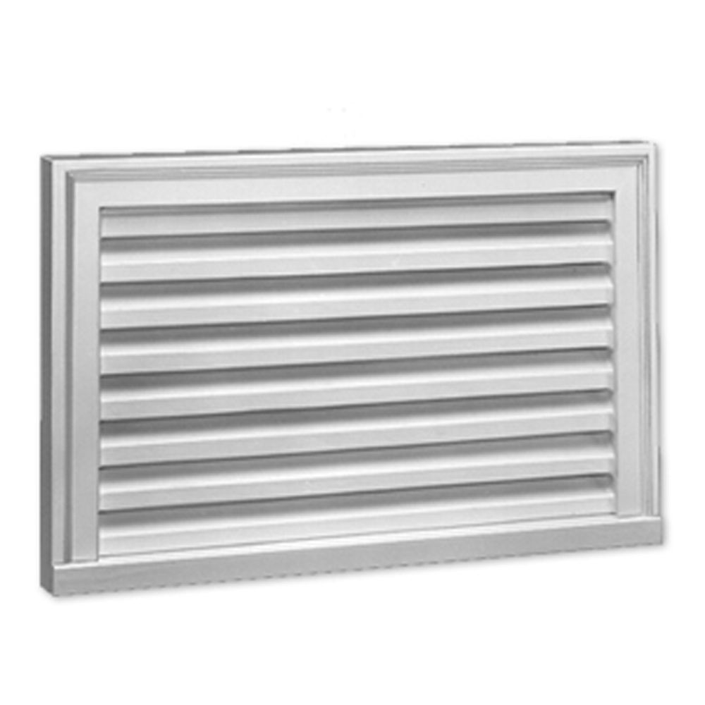 Fypon 32inch x 16inch x 2inch Polyurethane Decorative Vertical Louver Gable Grill Vent The