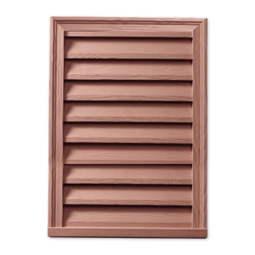 Fypon 20 Inch x 30 Inch x 2 Inch Polyurethane Functional Rectangle Vertical Louver Gable Grill