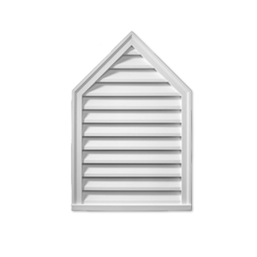Fypon 18inch x 30inch x 2inch Polyurethane Functional Peaked Louver Gable Grill Vent The