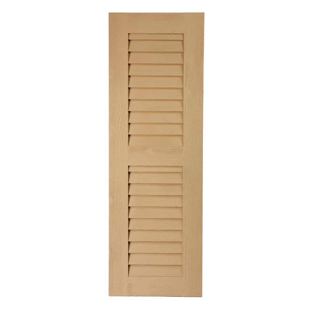 Fypon 36 Inch x 12 Inch x 1 Inch Louvered with Center Rail Wood Grain