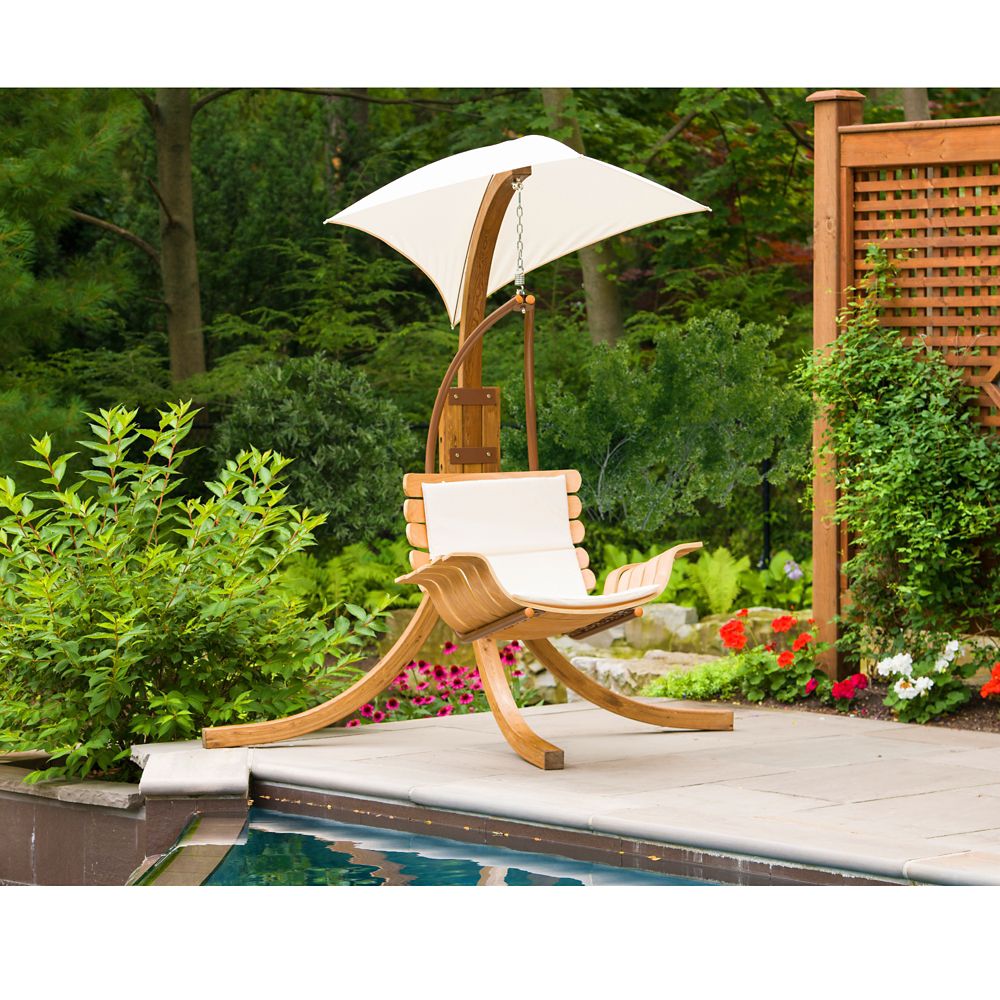 Leisure Season Chaise longue avec parasol Home Depot Canada