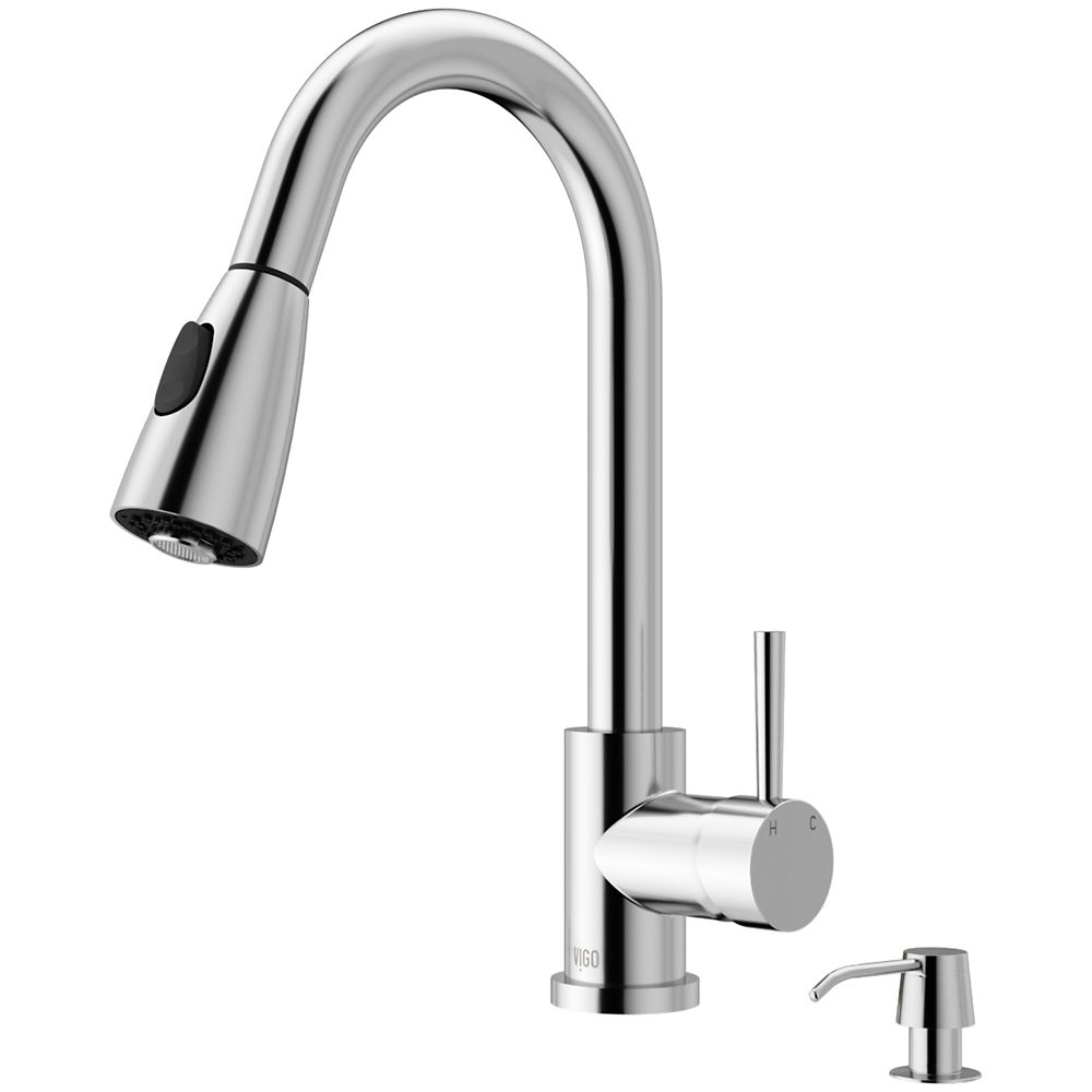  Vigo  Chrome Pull Out Spray Kitchen  Faucet  with Soap 