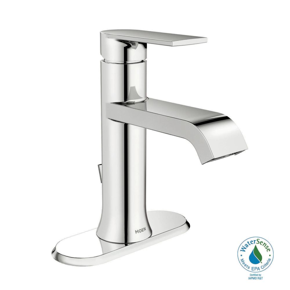 genta single hole single-handle low arc bathroom faucet with lever handle  in chrome