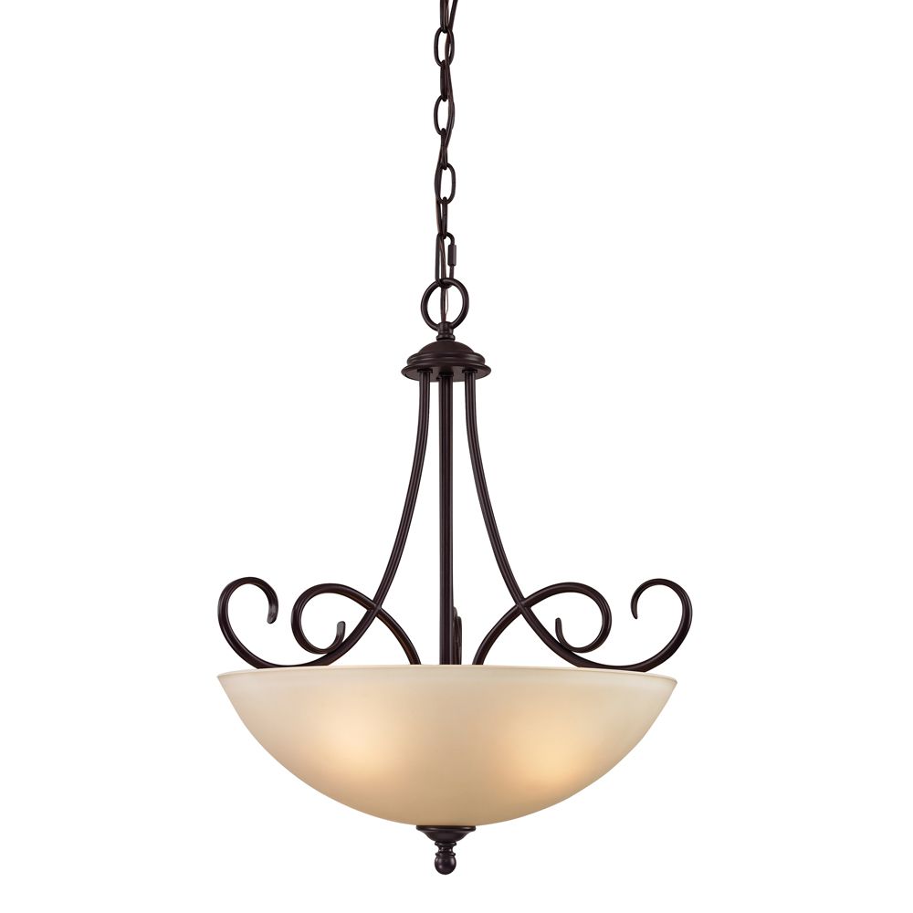 Titan Lighting 3 Light Pendant In Oiled Rubbed Bronze The Home Depot