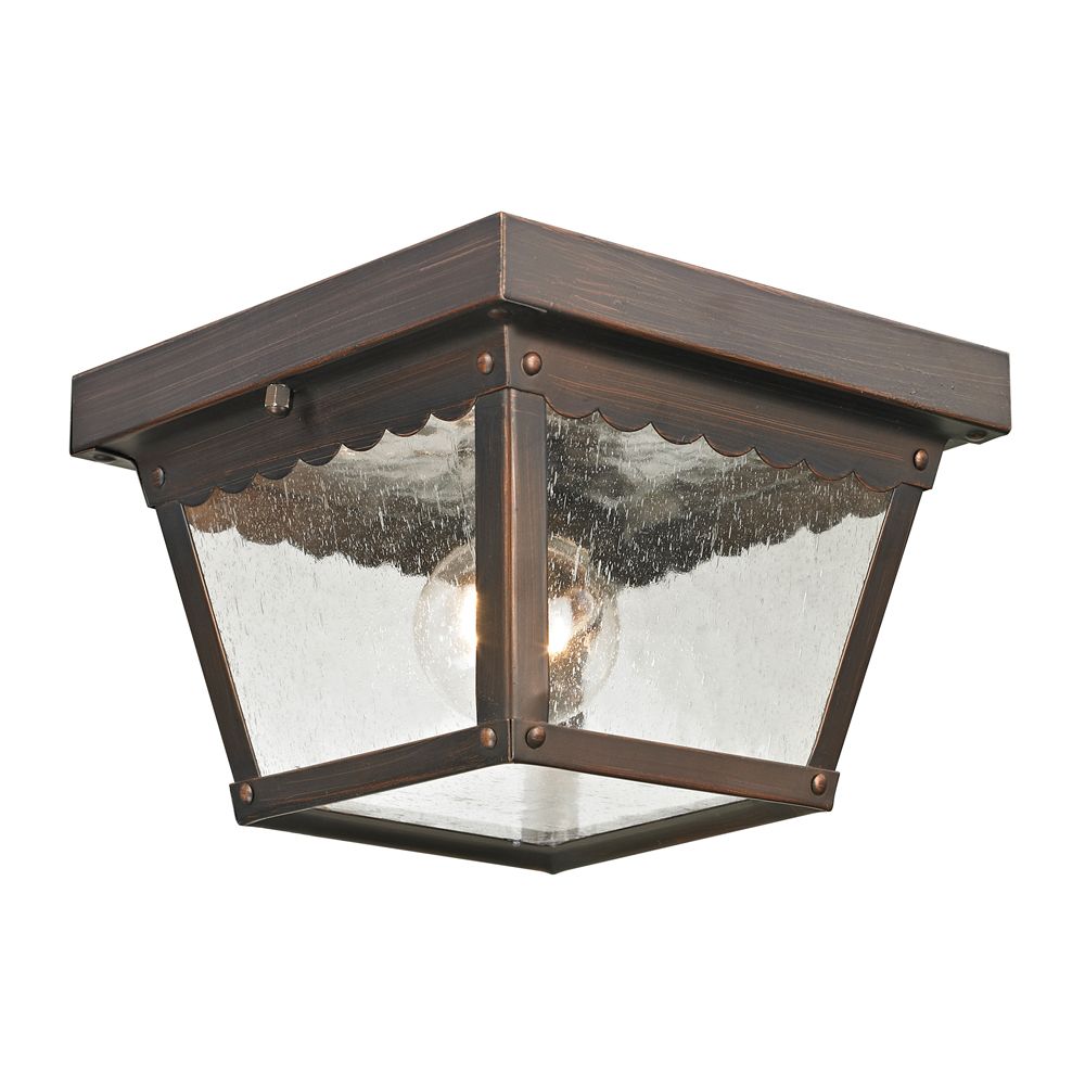 Titan Lighting Outdoor Flush Mount In Hazelnut Bronze The Home Depot