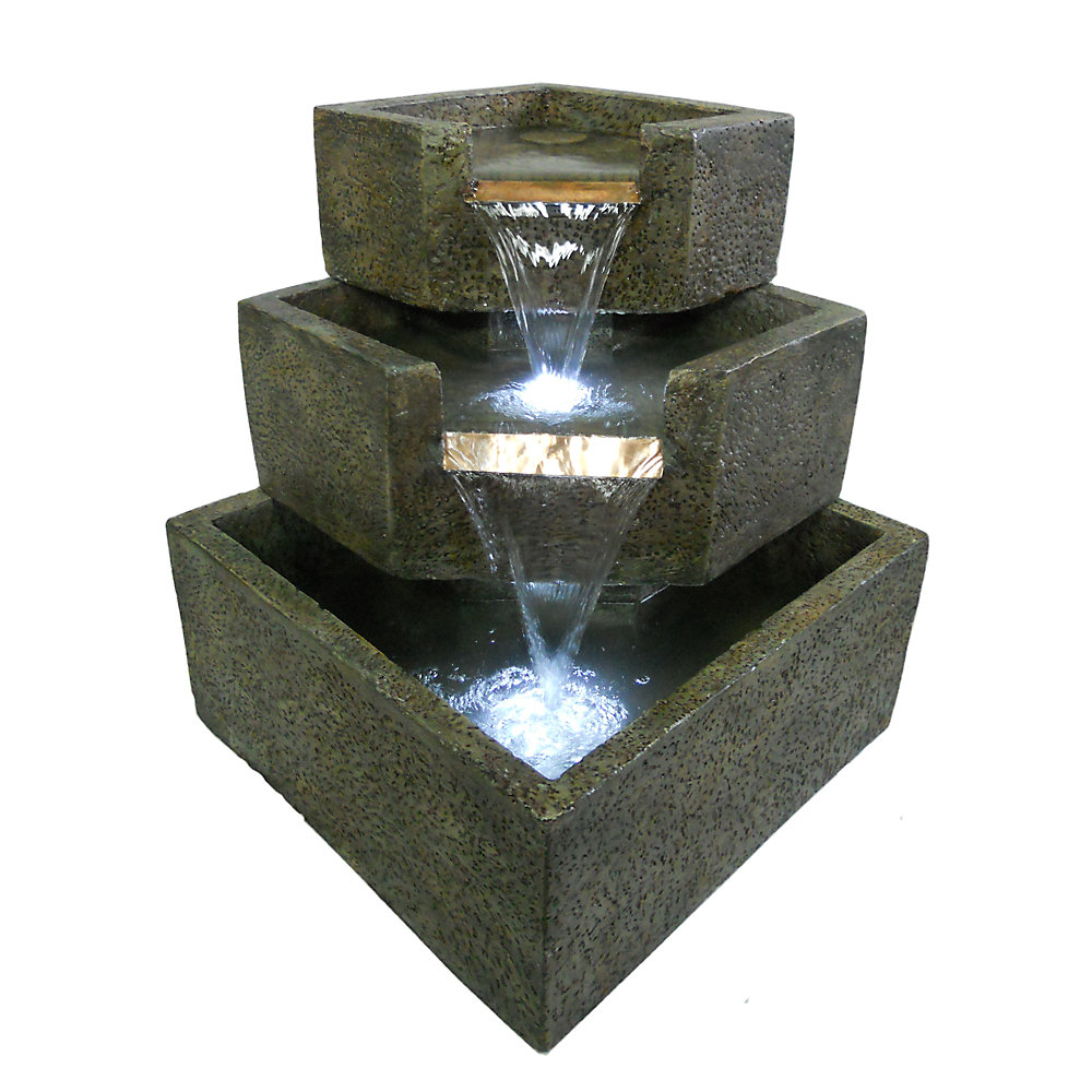 Cascadia Falls Electric Corner Fountain With Led S