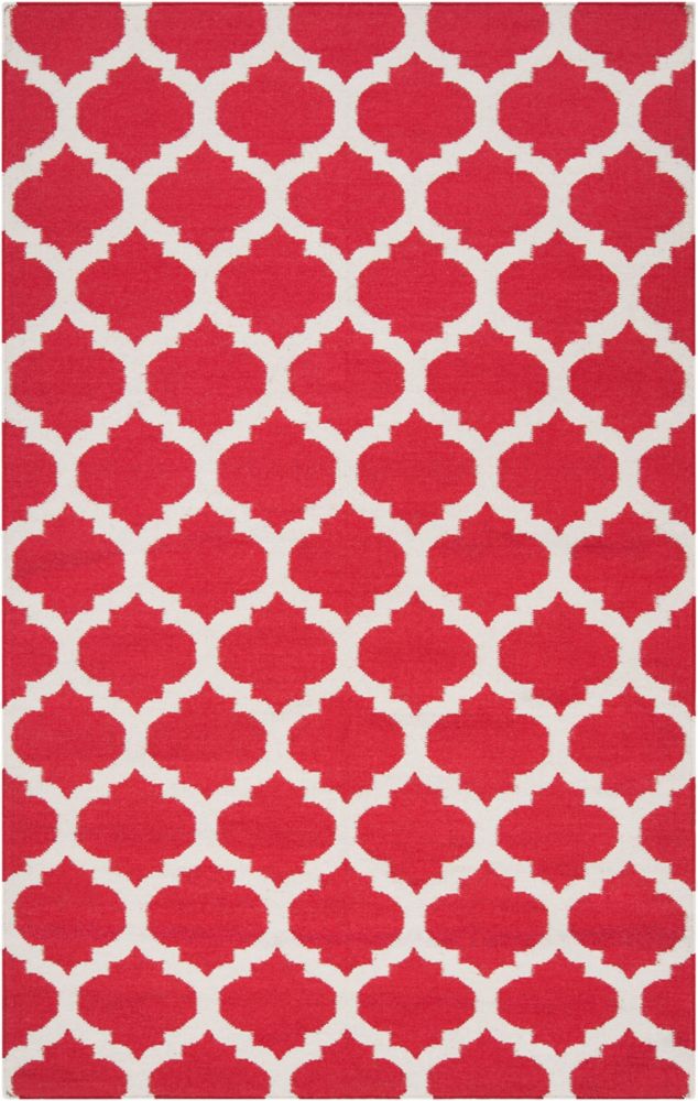 Artistic Weavers Tapis Saffre rouge en laine 3 Pi. 6 Po. x 5 Pi. 6 Po. Artistic Weavers Tapis Saffre rouge en laine 3 Pi. 6 Po. x 5 Pi. 6 Po.