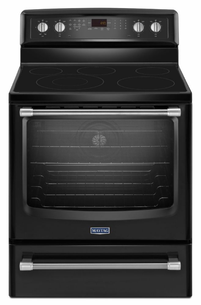 Maytag 6.2 cu. ft. Electric FreeStanding Oven with Convection Heating in Black The Home Depot
