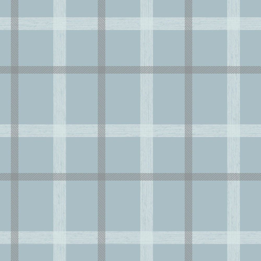 Graham & Brown Plaid Blue/Cream Wallpaper The Home Depot Canada