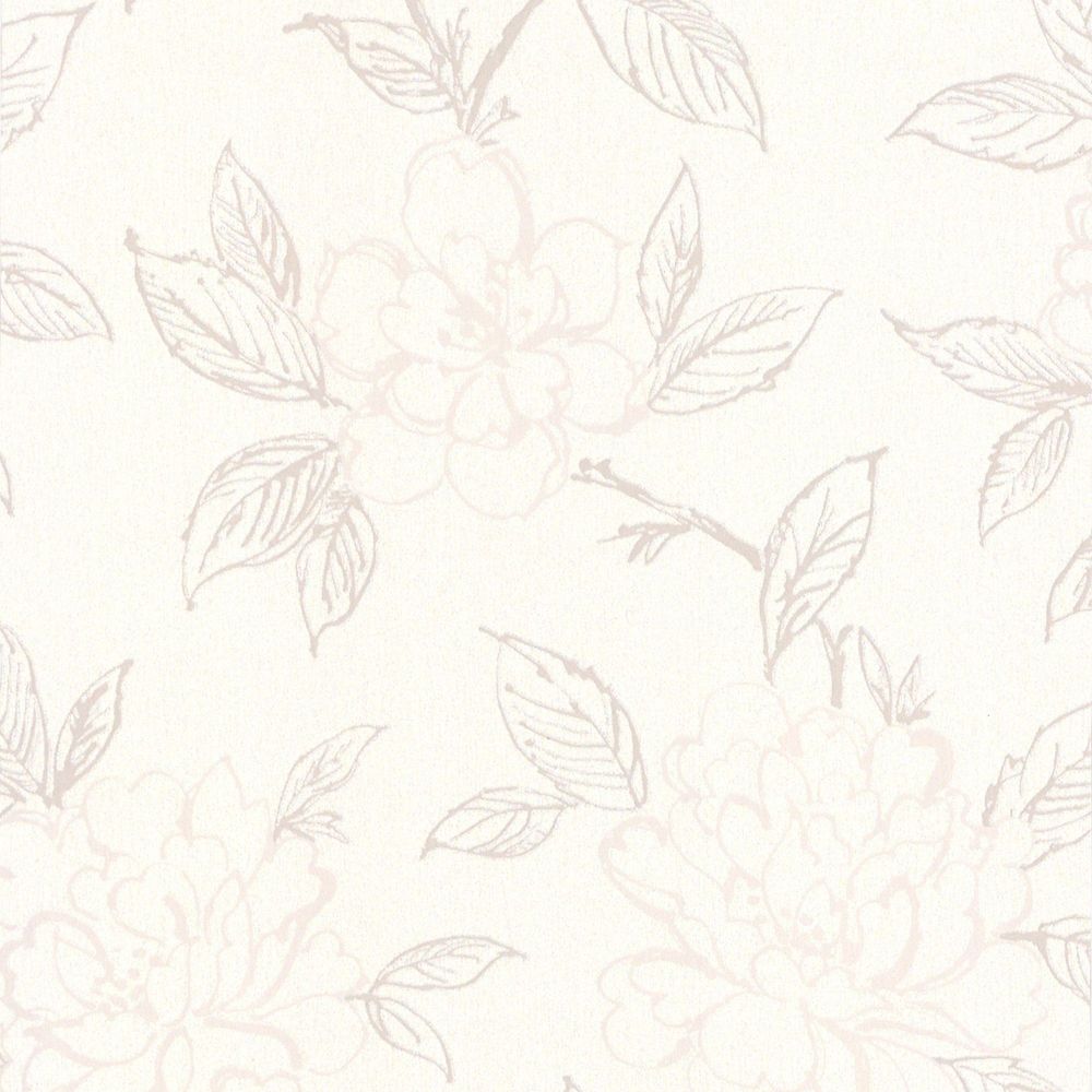 Bloom Cream Beige Wallpaper