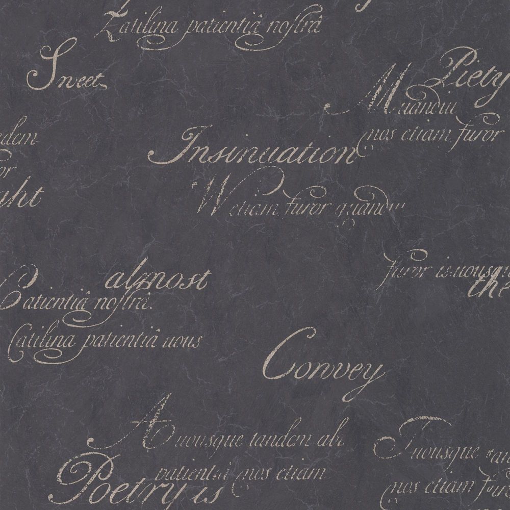 Graham & Brown Concrete Script Black Wallpaper | The Home Depot Canada